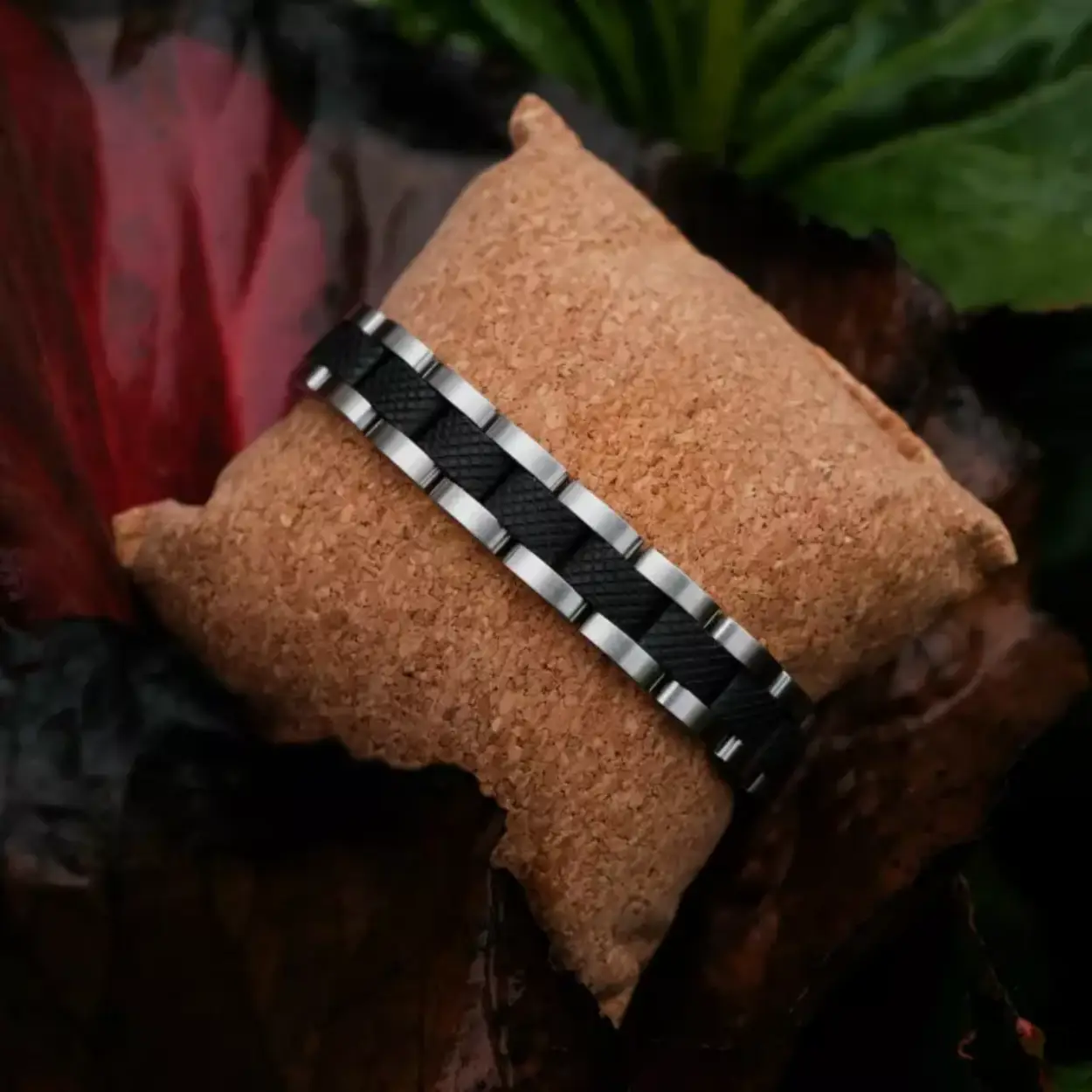 Herenarmband in de kleur maple/silver