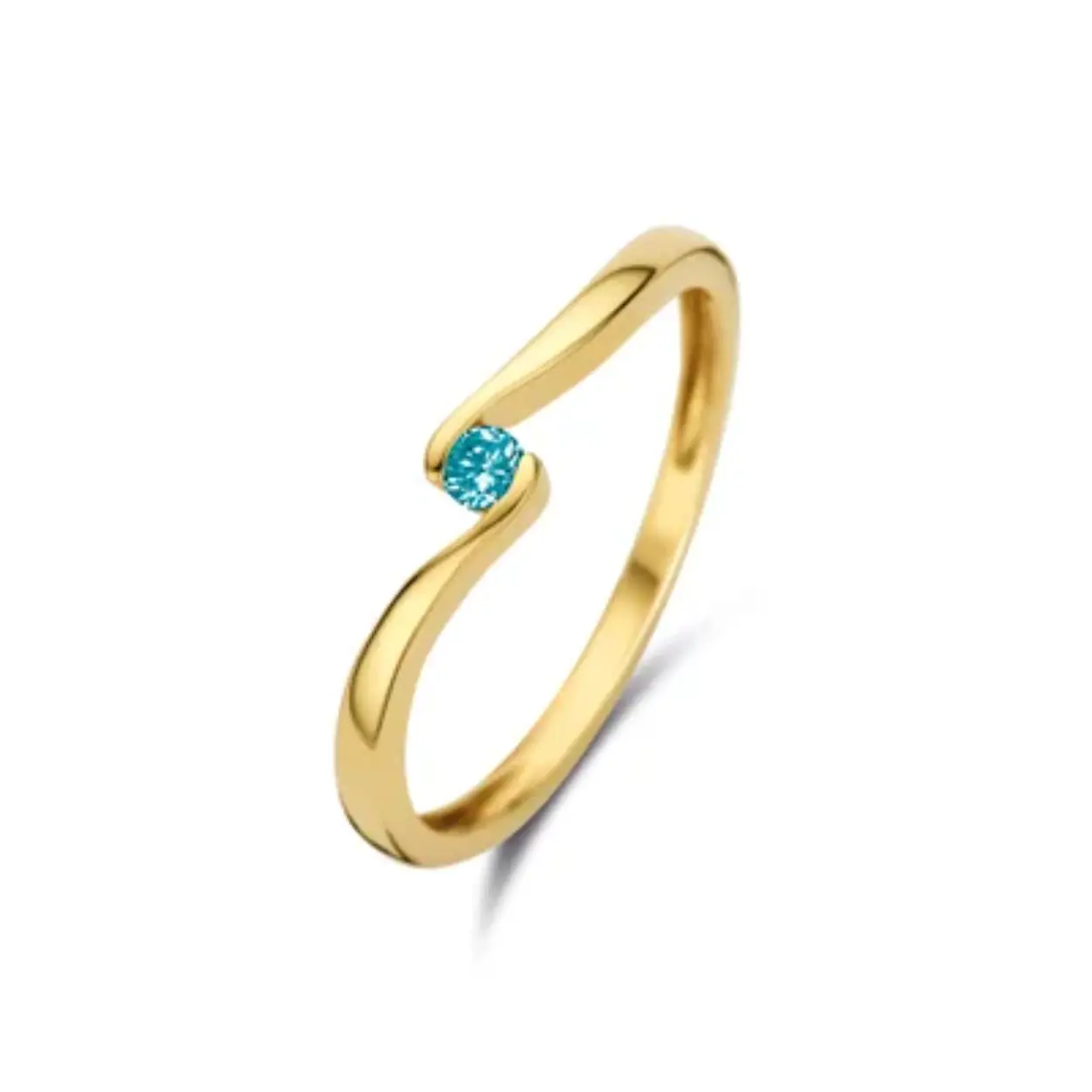 geelgouden ring topaas maat 17