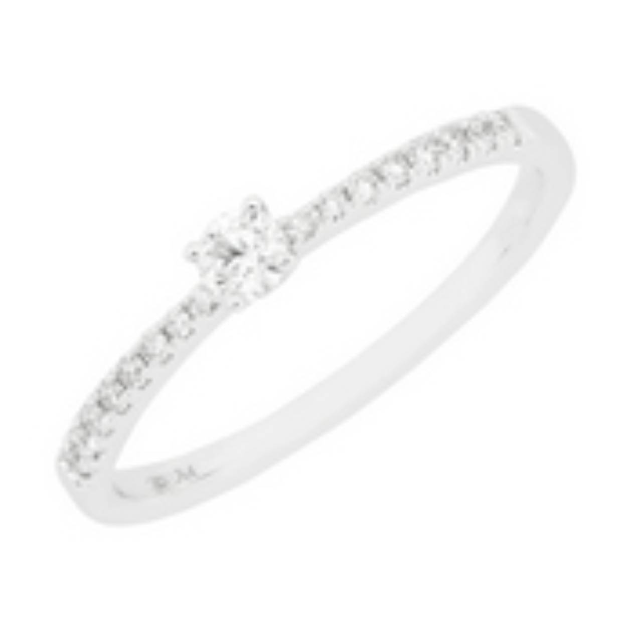 Ring in witgoud met briljant. .21ct.