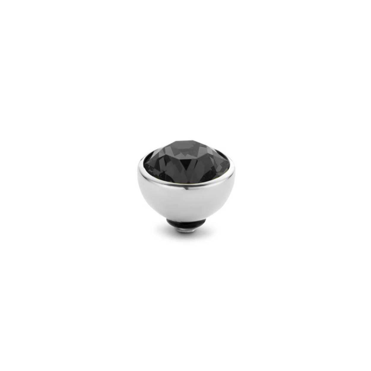 Melano zetting met zilveren onderkant. Bestemt voor de Melano twist collectie. Kleur steen is Tr Black.