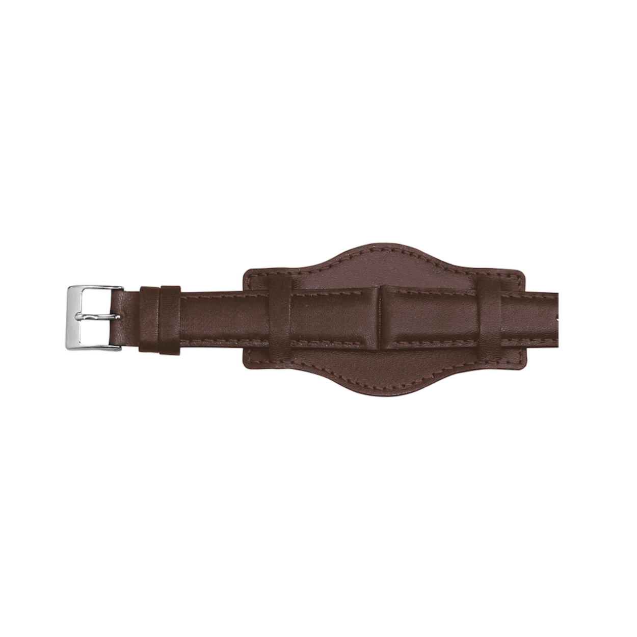 Horlogeband leder 22mm bruin leer met onderstuk