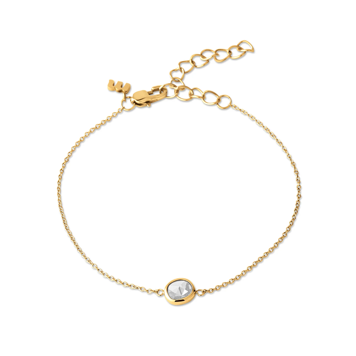 melano armband scarlett goudkleurig met crystal steen