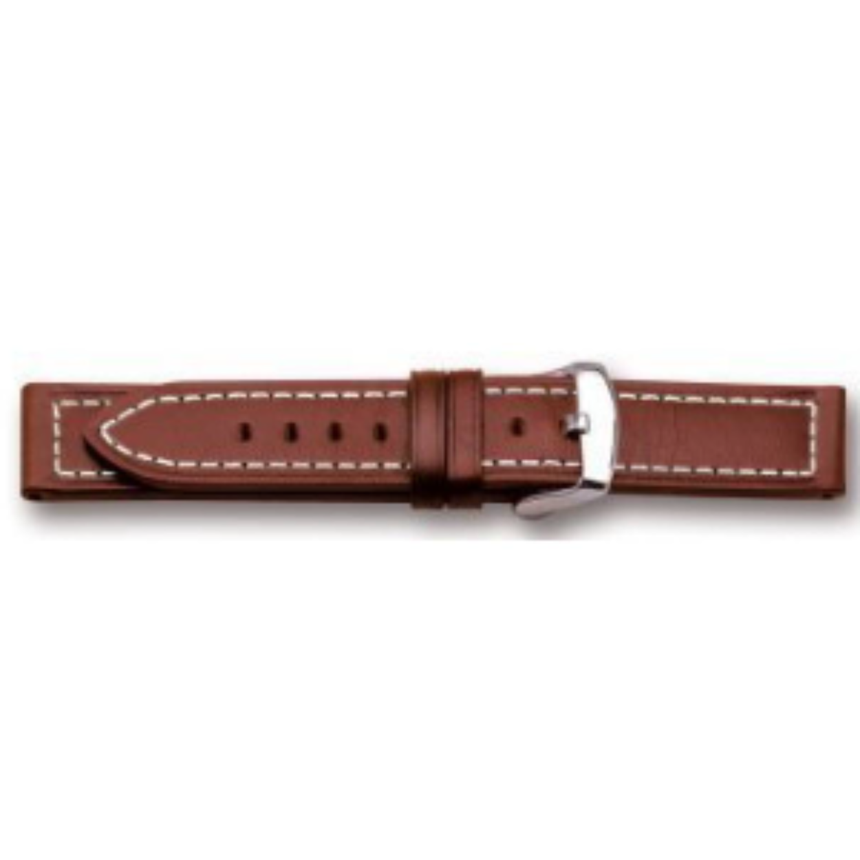 Horlogeband 20mm Bruin leer