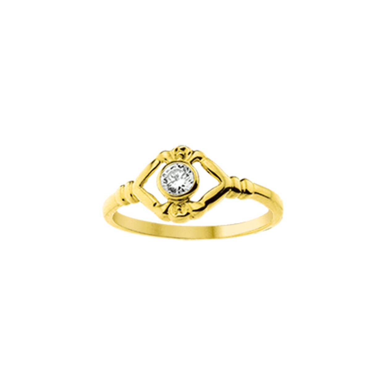 14KRT gouden ring met zirkonia maat 14,5