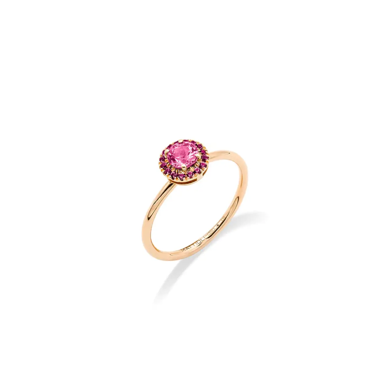 Mattioli Cupido ring rosé gold met toermalijn en rhodoliet