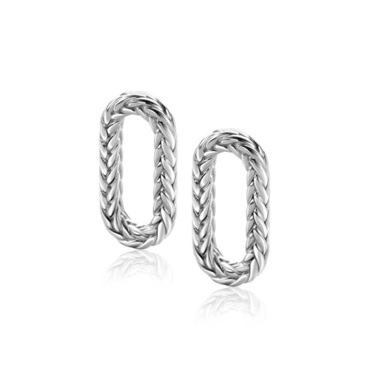 20 mm ZINZI zilveren oorbedels ovale vorm met touweffect ZICH2553 (zonder oorringen)
