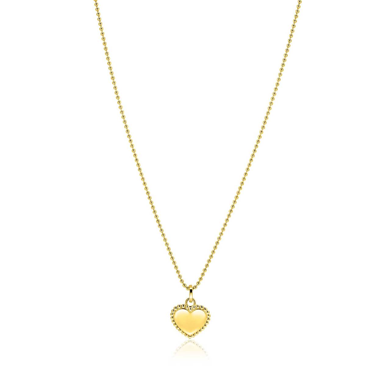 zilver geelvergulde graveer hanger hertje met bolletjes 12mm (zonder ketting)