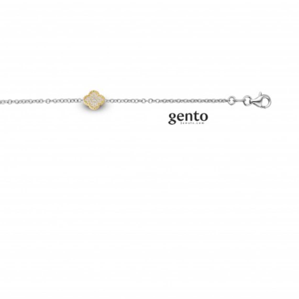 Armband bicolor zilver met zirconium