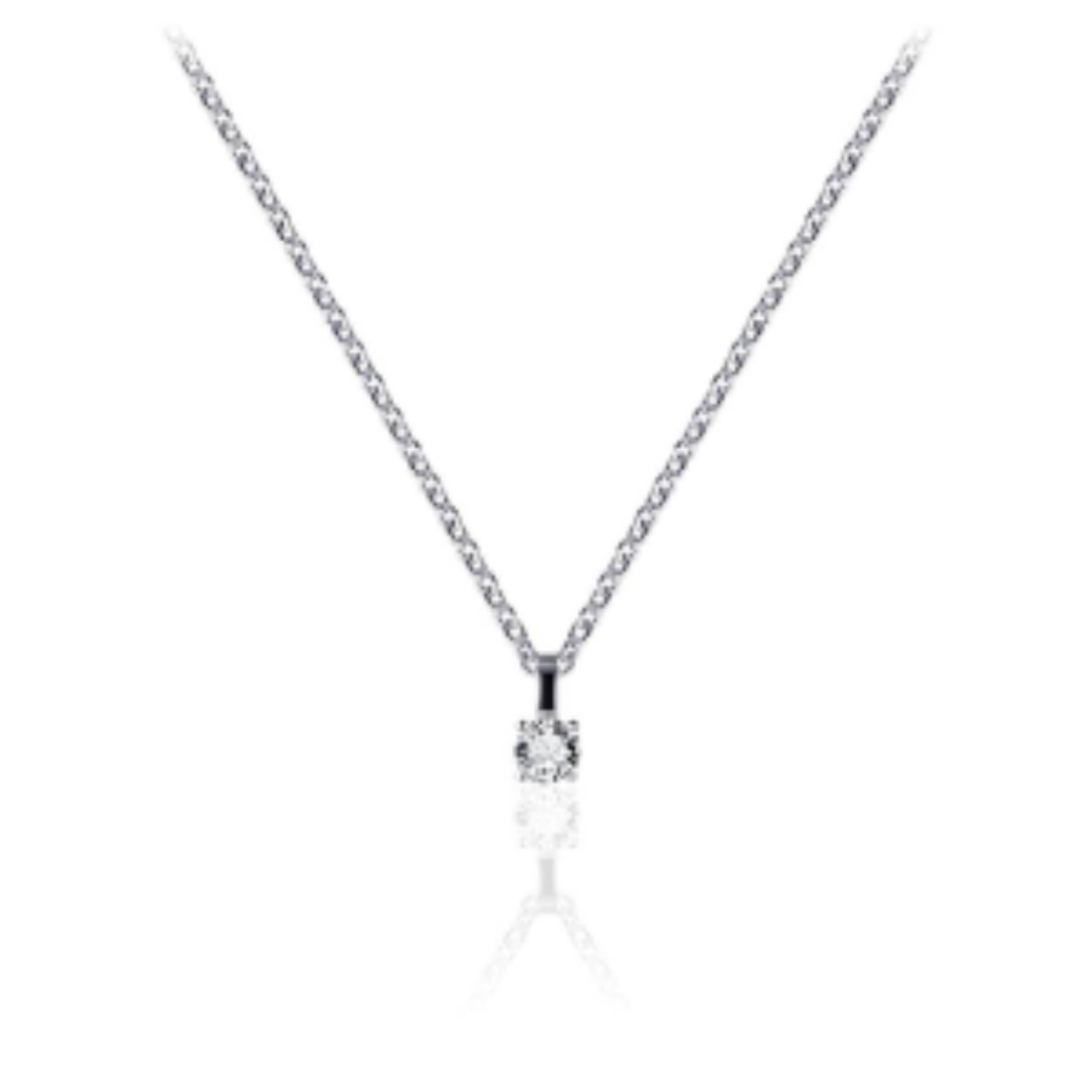 Zilveren collier met hanger zirkonia.