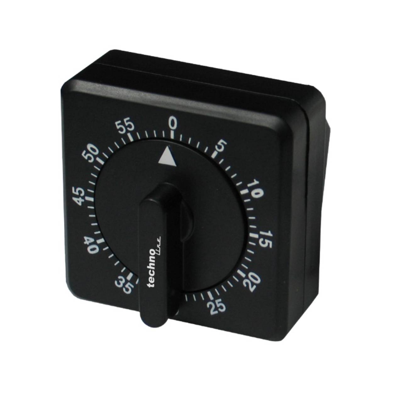 Zwarte timer, werkt op batterijen