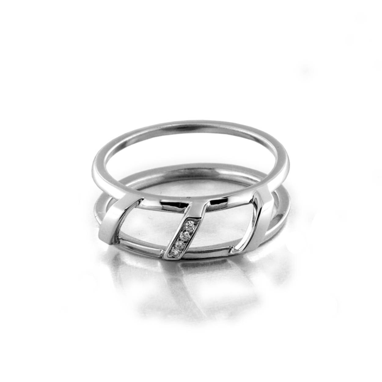 My Imenso zilveren basis ring voor ceramic vulring, zirkonia