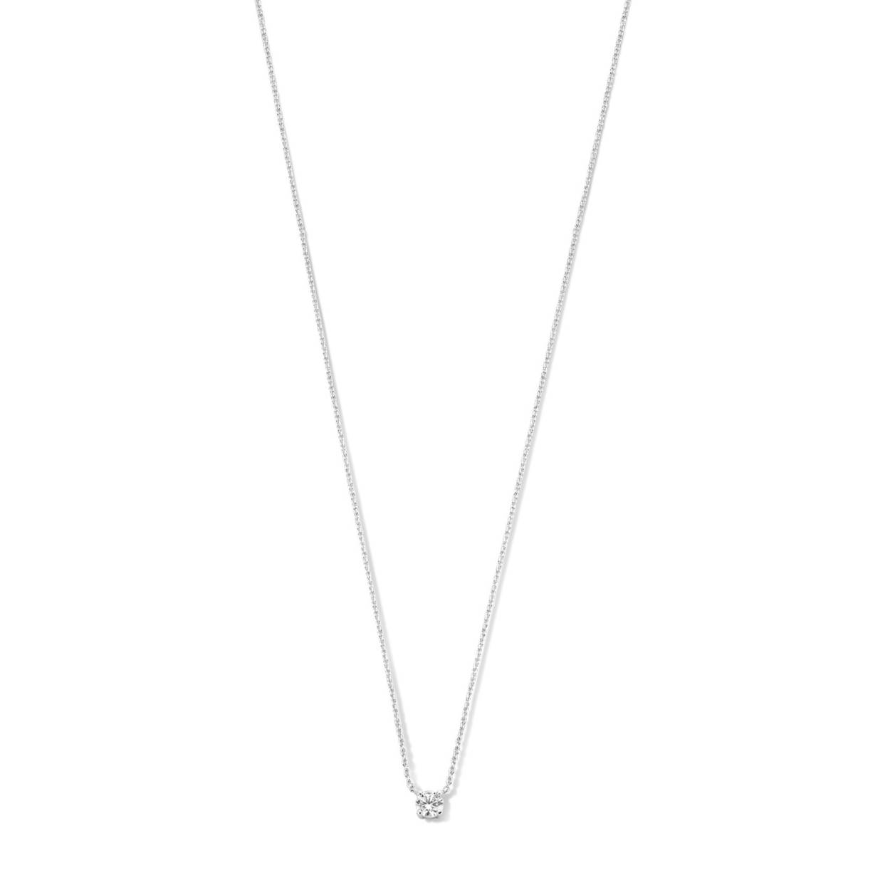 witgouden  anker collier met diamant  1-0.05 H/SI 