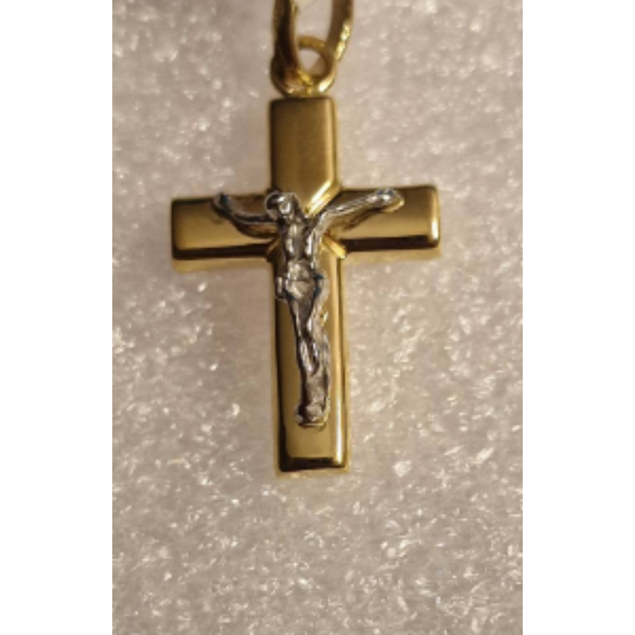 14k geel/wit gouden hanger Kruis met Korpus