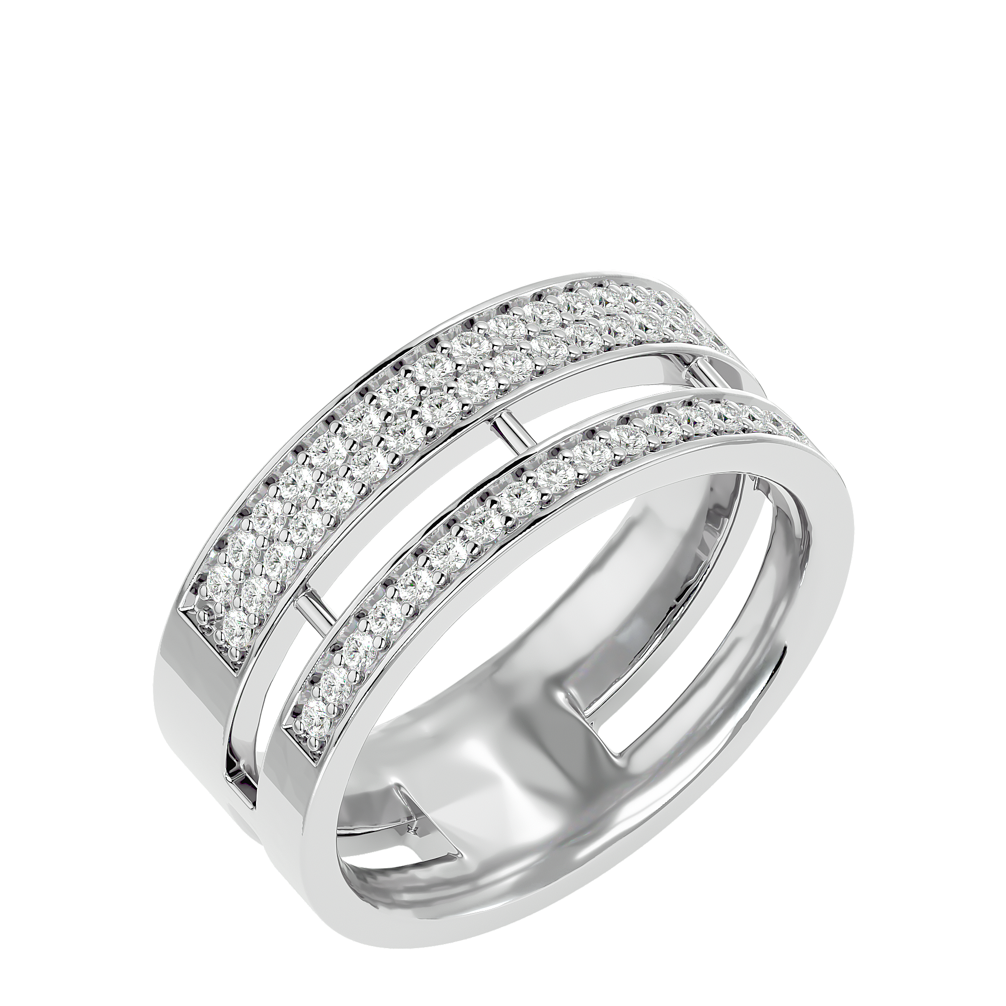 BAGUE OR BLANC ET DIAMANTS 0.35GVS1