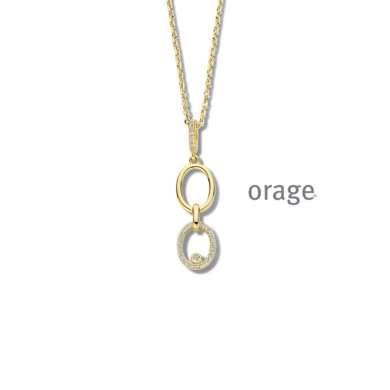 Orage collier goudkleurig met zirkonia steentjes