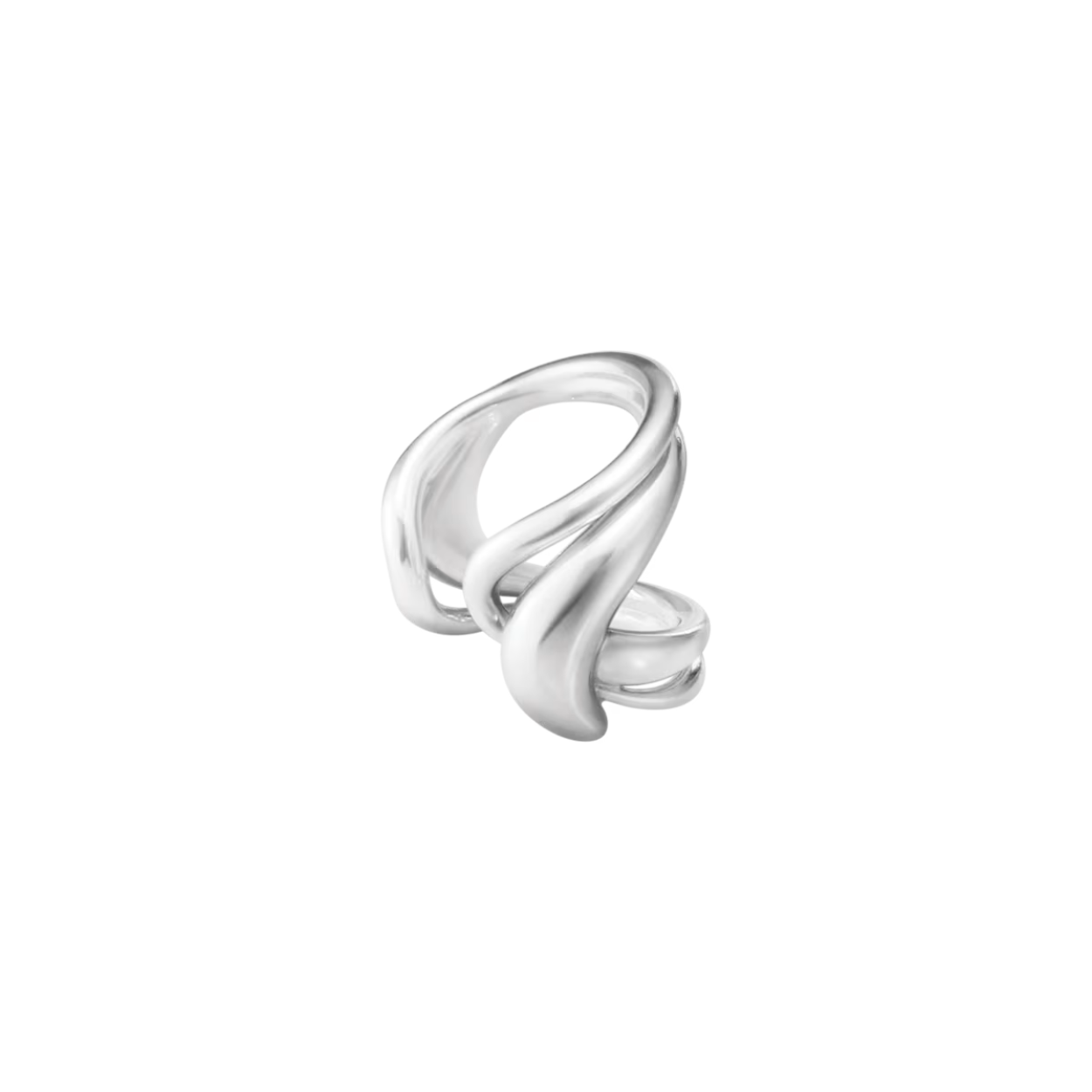 Referencing the organic shapes and daring look of the Arc collection, this open ring is a bold addition to any ensemble. Designed by the Georg Jensen Design Studio, the piece features silver swirls that wrap around the finger, giving life to a ring like no other.
