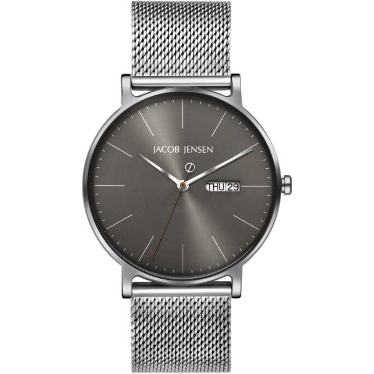 Dit is een horloge van het merk Jacob Jensen gemaakt voor heren.
De specificaties zijn als volgt:
Kastmaat: 40
Kastdikte: 8
Bandlengte: 19
Bandbreedte: 20
Waterdichtheid: 5 ATM / 50 Meter / 165 Feet
Dit horloge heeft de volgende functies/eigenschappen:
Datumaanduiding
Dagaanduiding