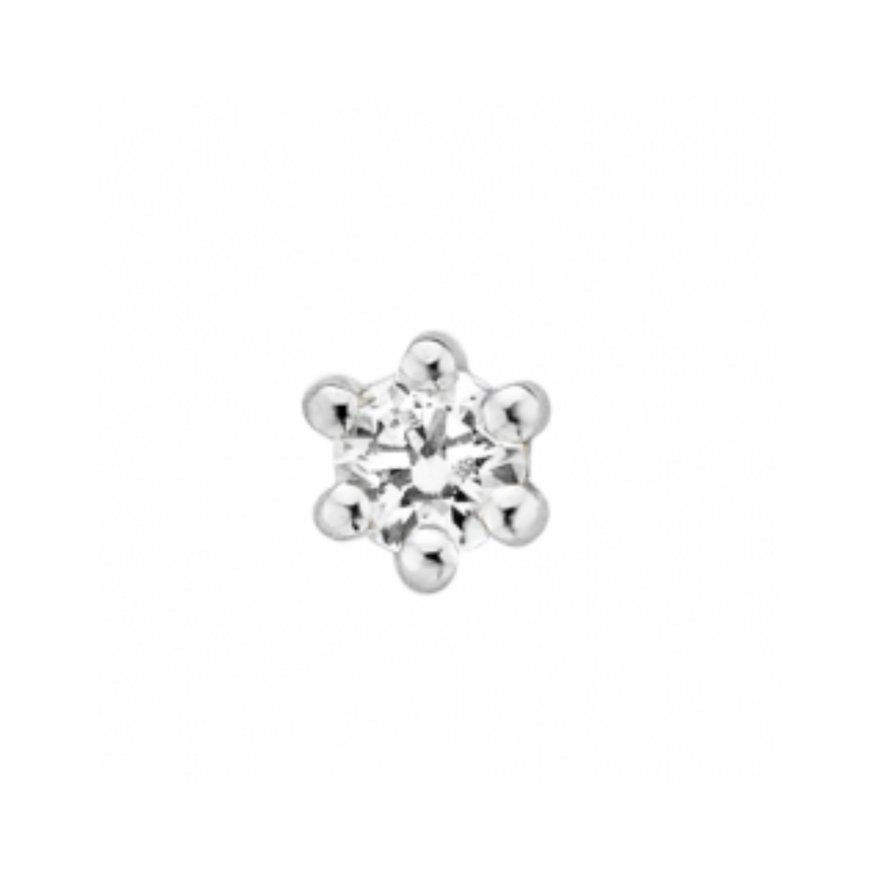 bicolor gouden oorstekers, 6poot+2x0.05ct briljant