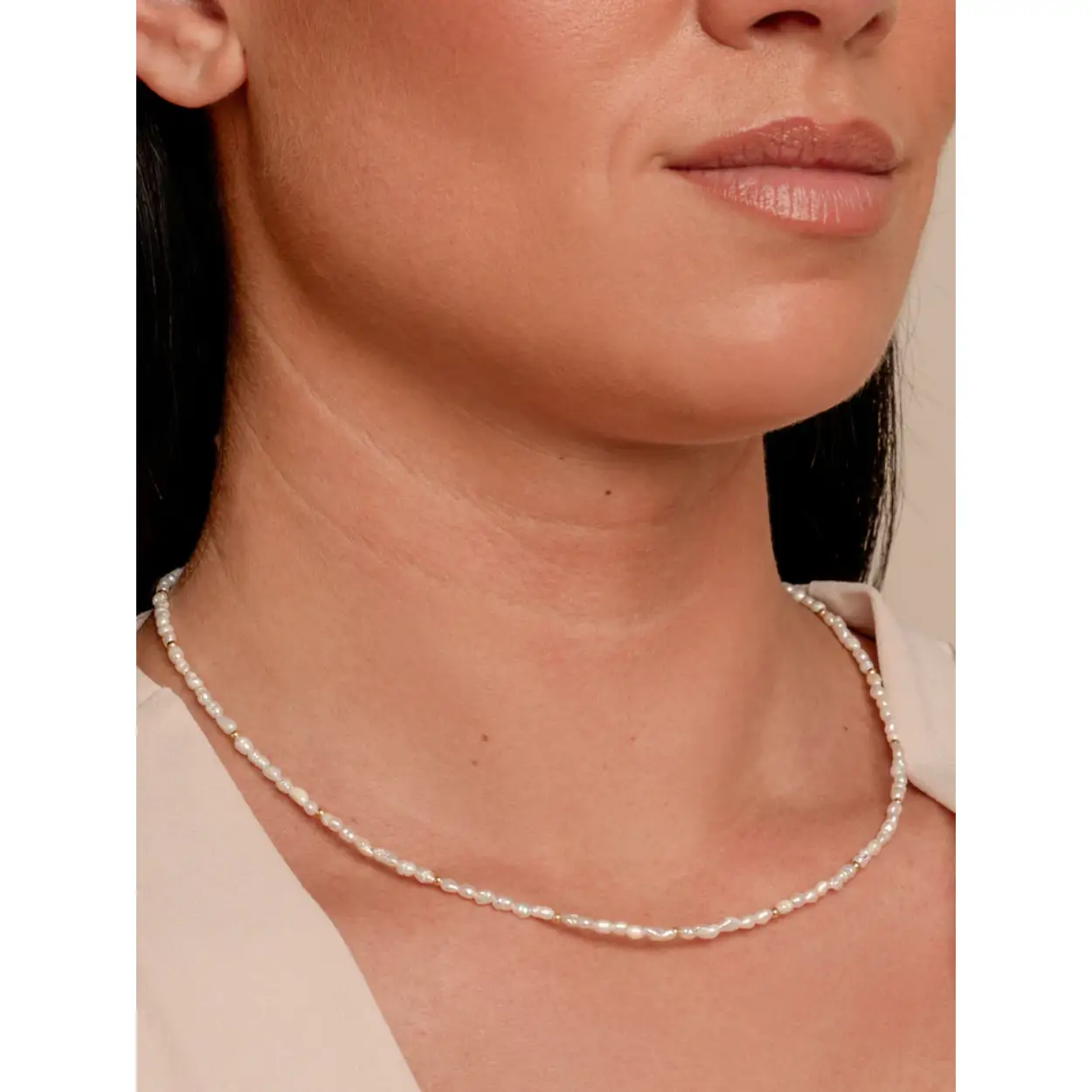 Parel Kralenketting 2mm Goudkleurig
