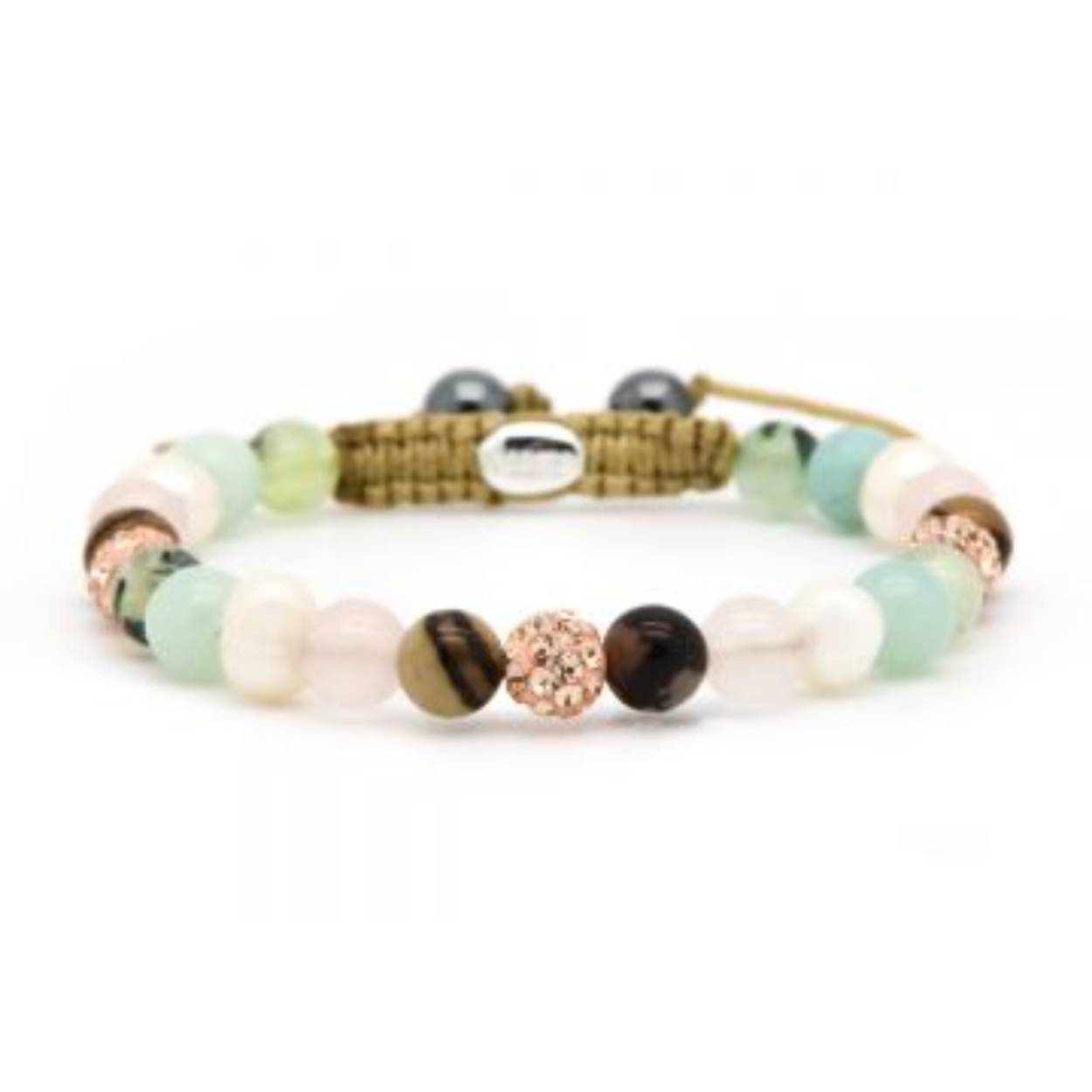 Spiral Pastelz XS (rosegold crystal)
Karma armband op koord