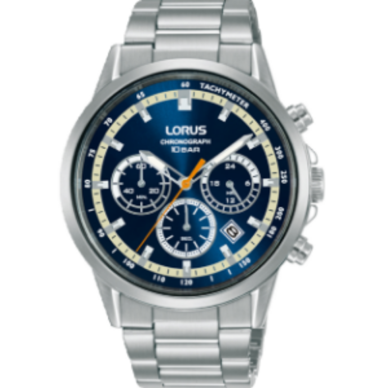 Dit is een herenhorloge van het merk Lorus. Het is een chronograaf horloge gemaakt van staal. De diameter van de kast is 42 mm en de kast is 11.2 mm dik.