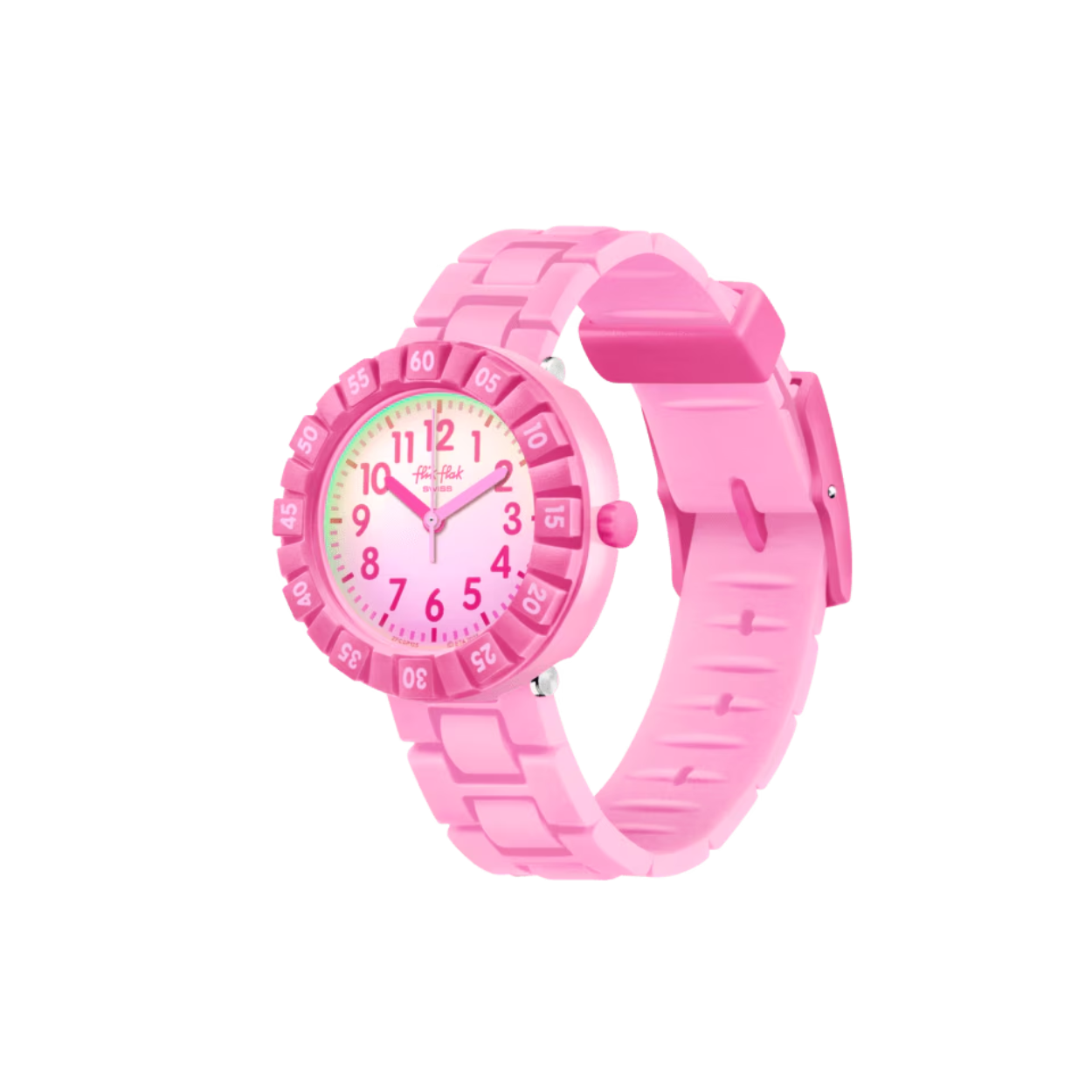 Op zoek naar een roze kinderhorloge? PINK SPLASH is het perfecte horloge, felroze met echte zomervibes! Maar dat is niet alles: het glas is versierd met een supercool solar spectrum-effect voor nog meer schitterend plezier!