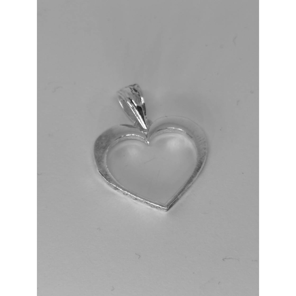 Zilveren hanger open hart glad 