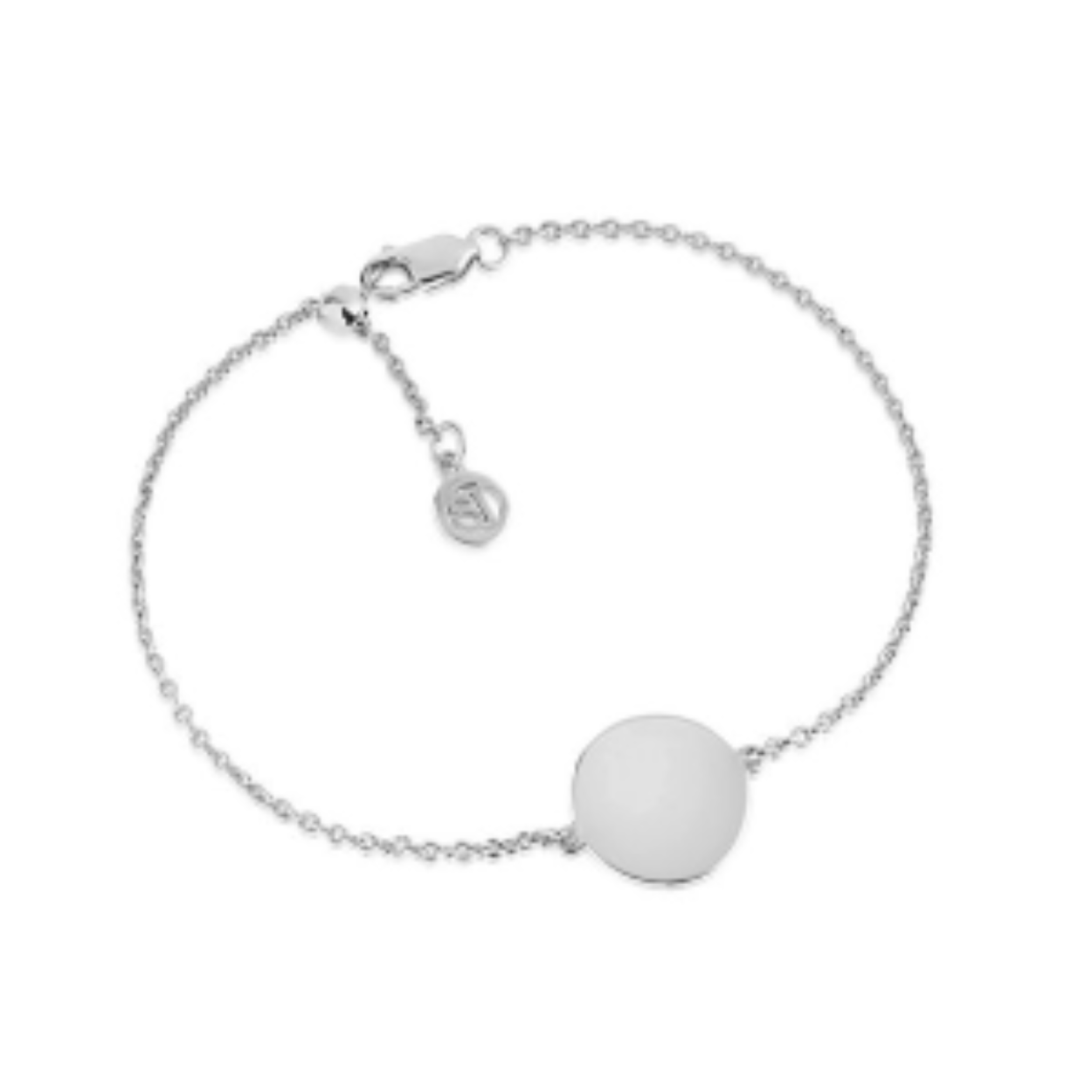 Zilveren armband met rond graveerplaatje van het merk Sif Jakobs.
