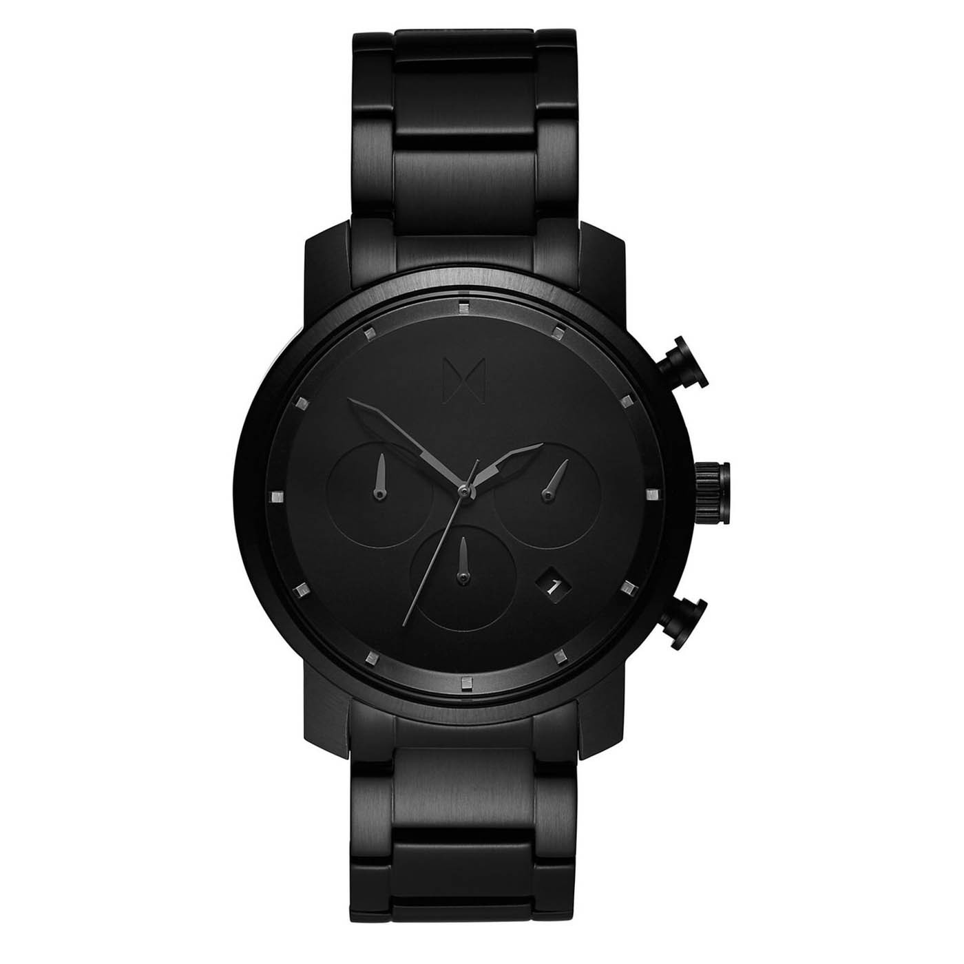 MVMT horloge, zwart met leren band, D-MC02-BLBL