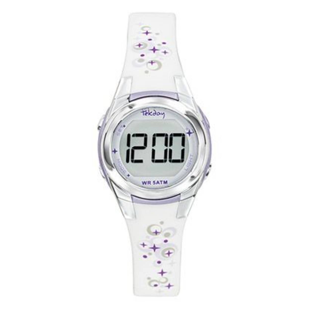 FUNCTIE digitaal
BAND silicone
WATERDICHTHEID 5 atm
METAAL kast ABS, edelstaal deksel
TYPE tekday junior
MAAT 26 mm