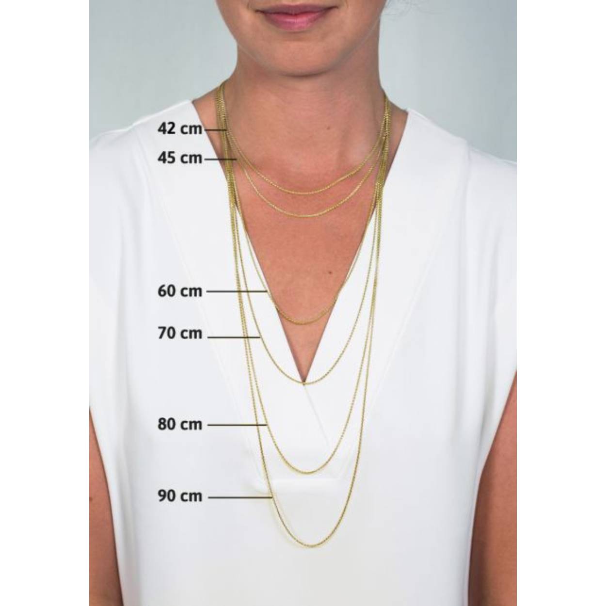 60 cm ZINZI zilveren palmier ketting geel verguld ZILC-P60G