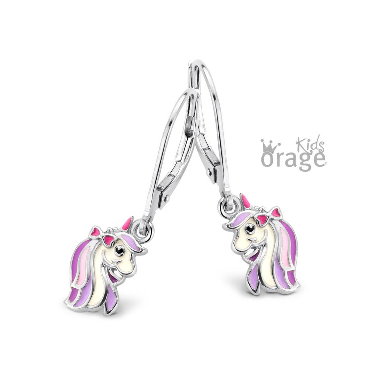 Orage Kids oorslingers zilver eenhoorn 