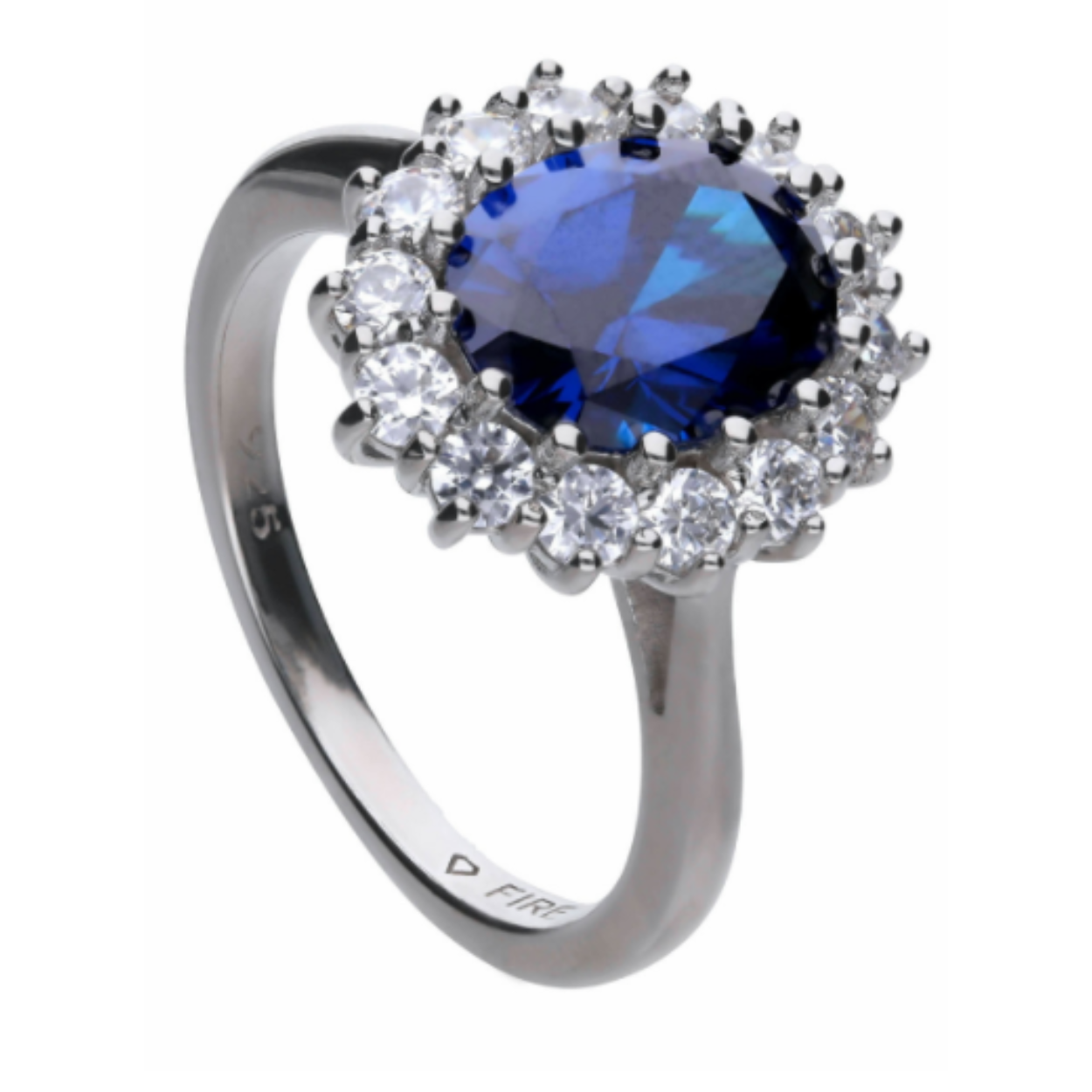 Lady Di  Ring Zilver met Zirkonia