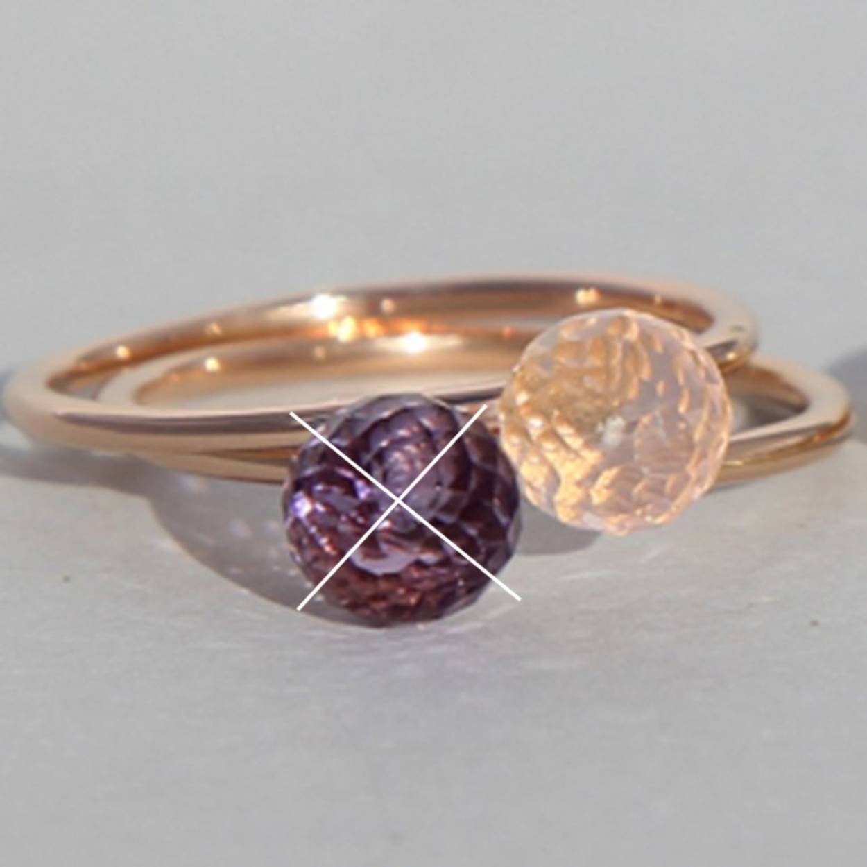 Ring verguld met rozenkwarts