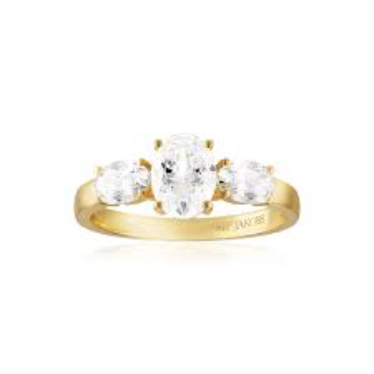 Sif Jakobs ring zilver 18 krt. golplated 'Ellisse Tre' met zirkonia's  SJ-R2340-CZ-YG-54