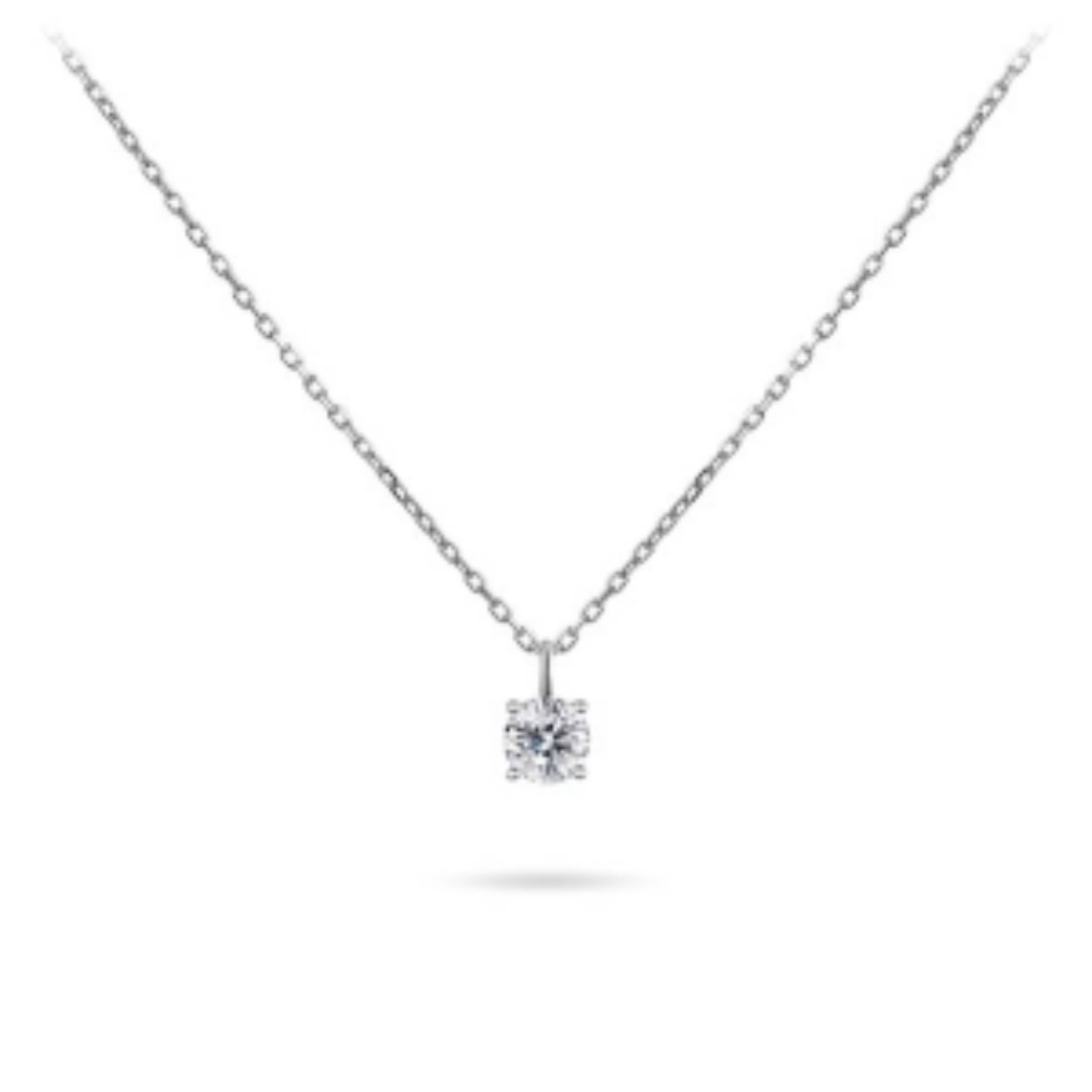 Zilveren ketting met zirkonia hanger.
