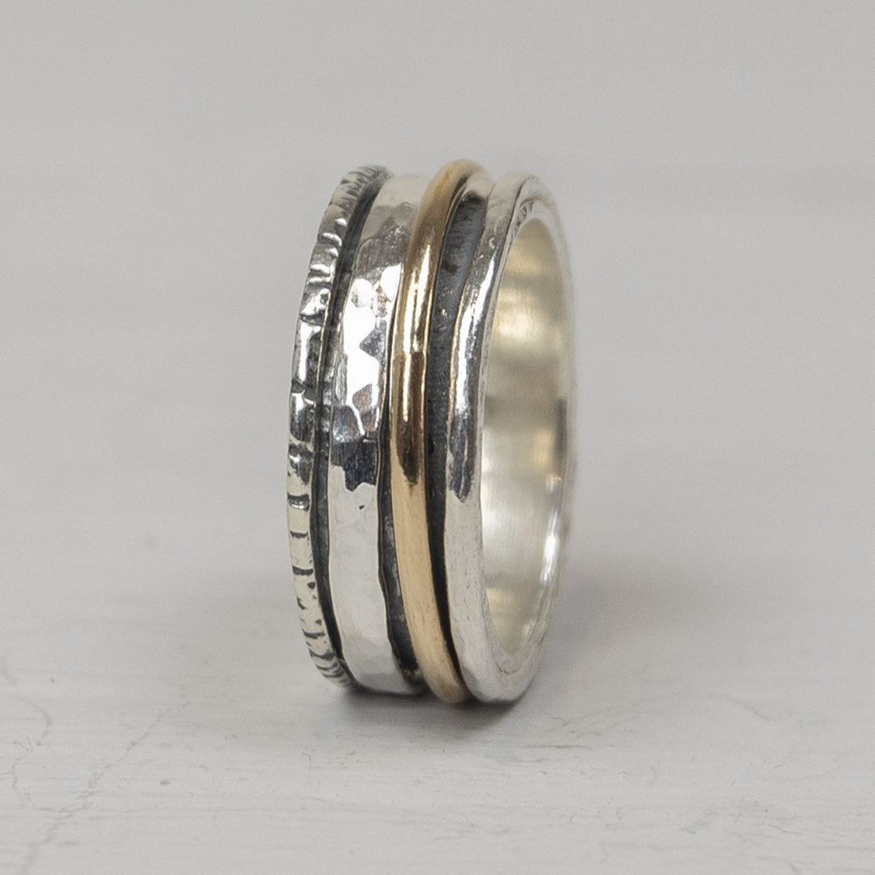 ring zilver + goldfilled