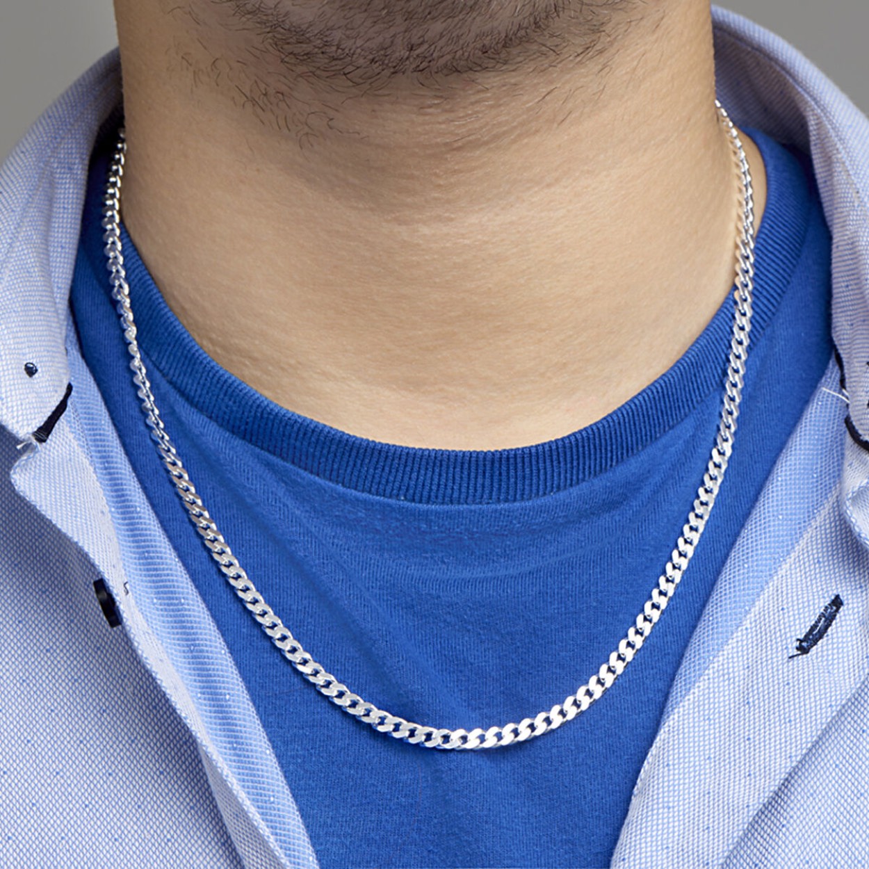 zilveren gourmette schakel collier 60cm 4.3mm