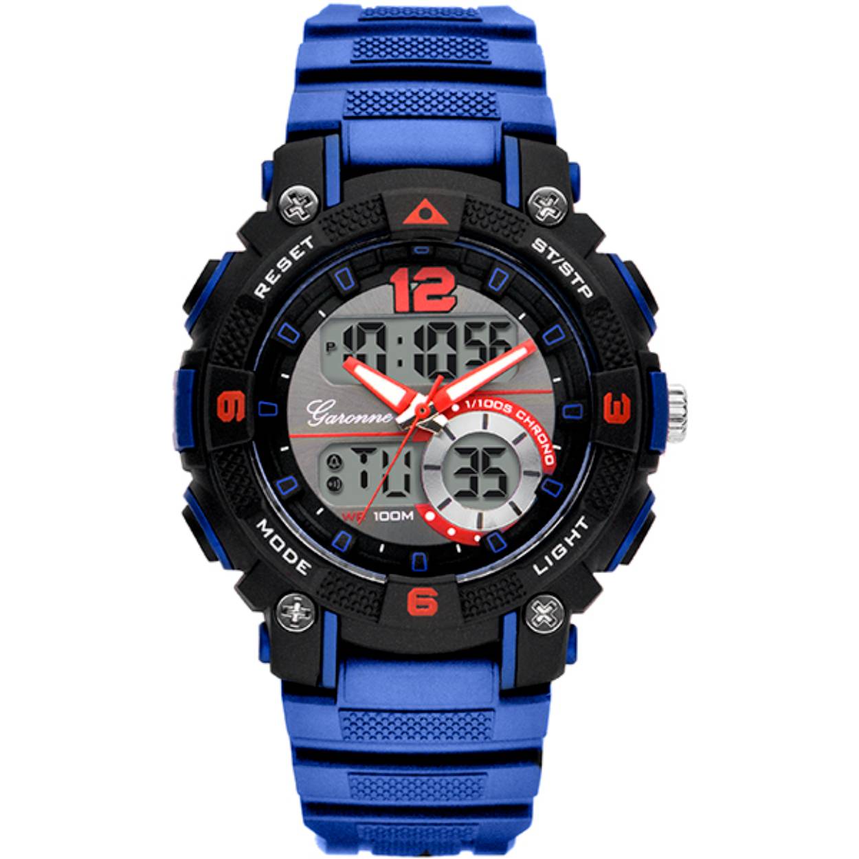 Garonne Kinder horloge sport blauw/ zwart, digitaal/ analoog KQ22Q475