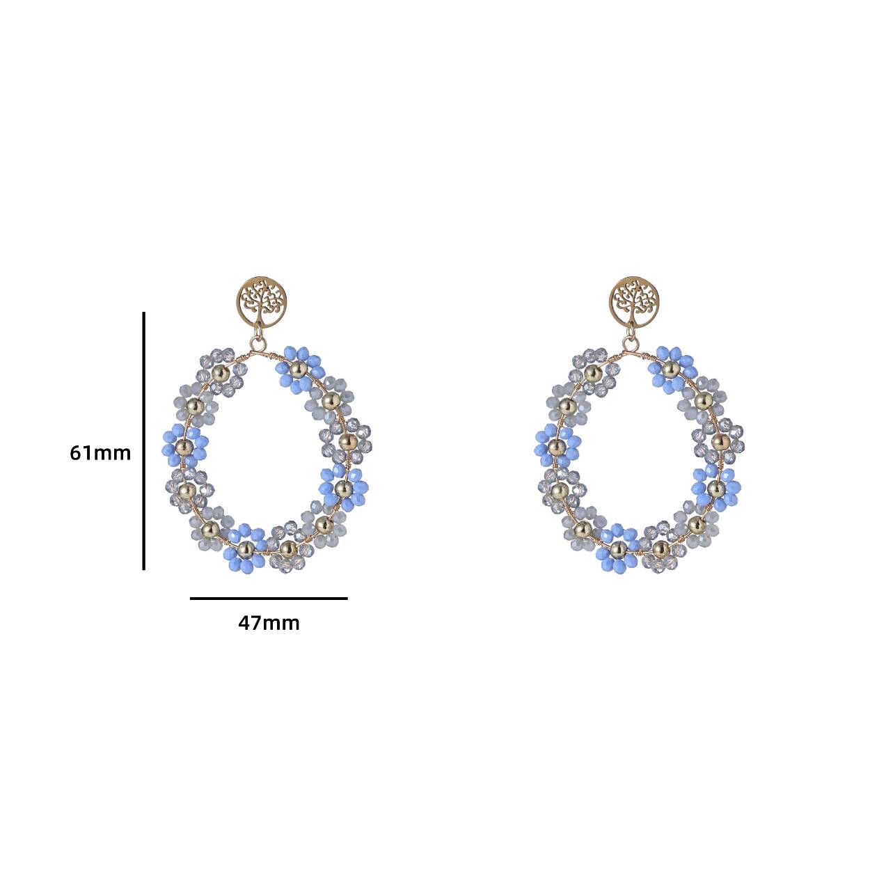 Flower Beads - 14K + Blue Mix
E4079-2