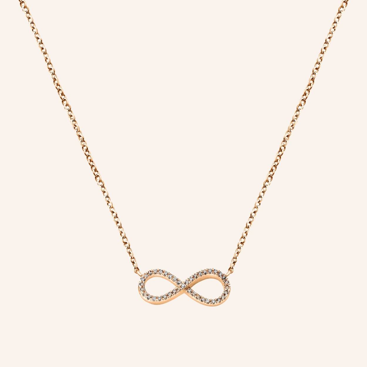 Ketting Rosé goudkleur met 40 diamantjes.
