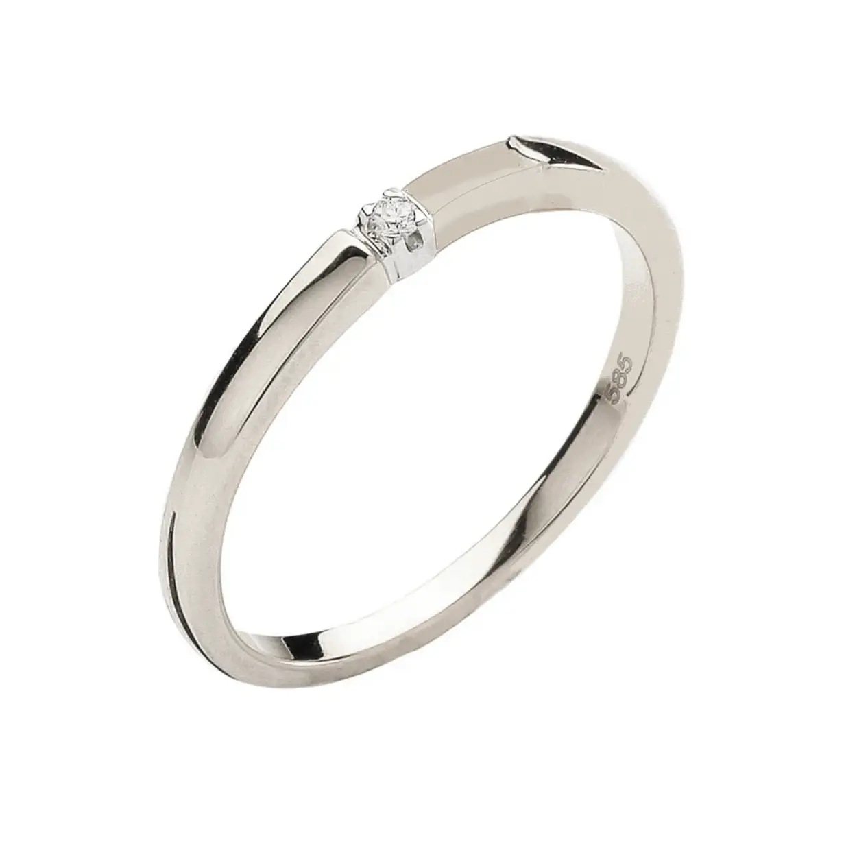  rijring witgoud 1 x 0.02 ct.