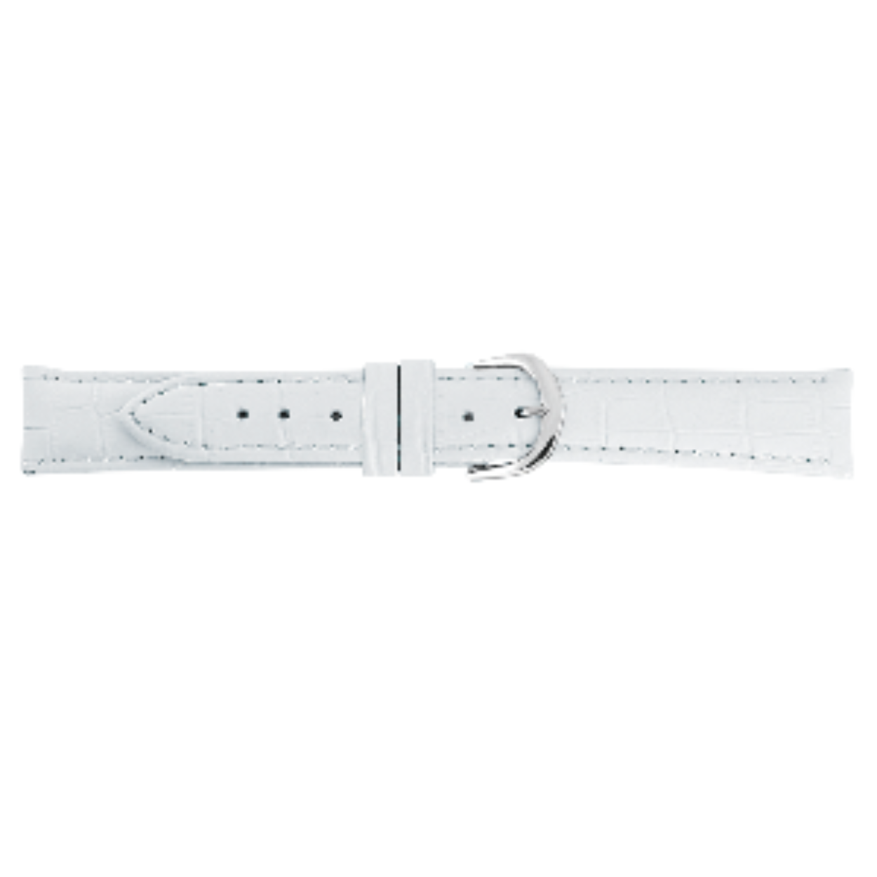 Horlogeband wit leer met krokoprint 18mm