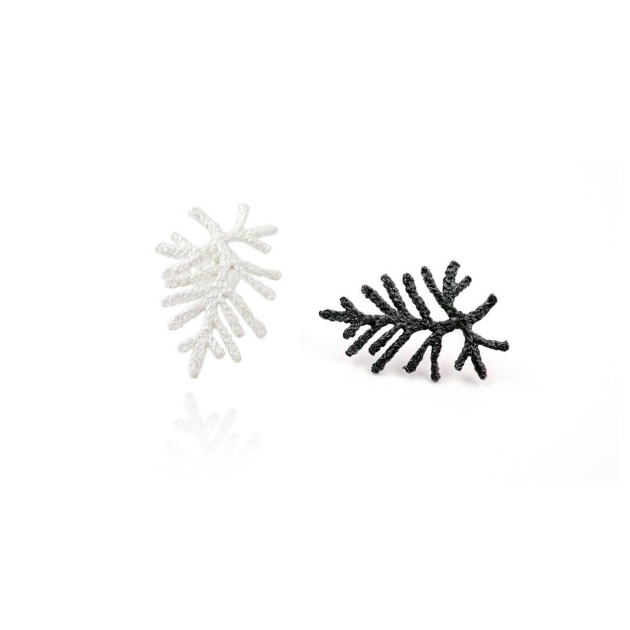 Vegan earring - 2x zilverkleurig (opgelet op foto oxi en zilver)