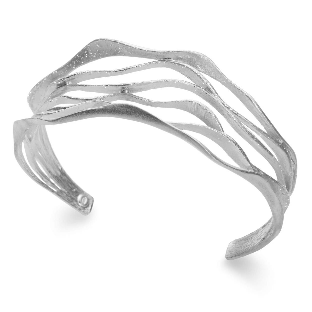 zilveren bangle armband gediamanteerd