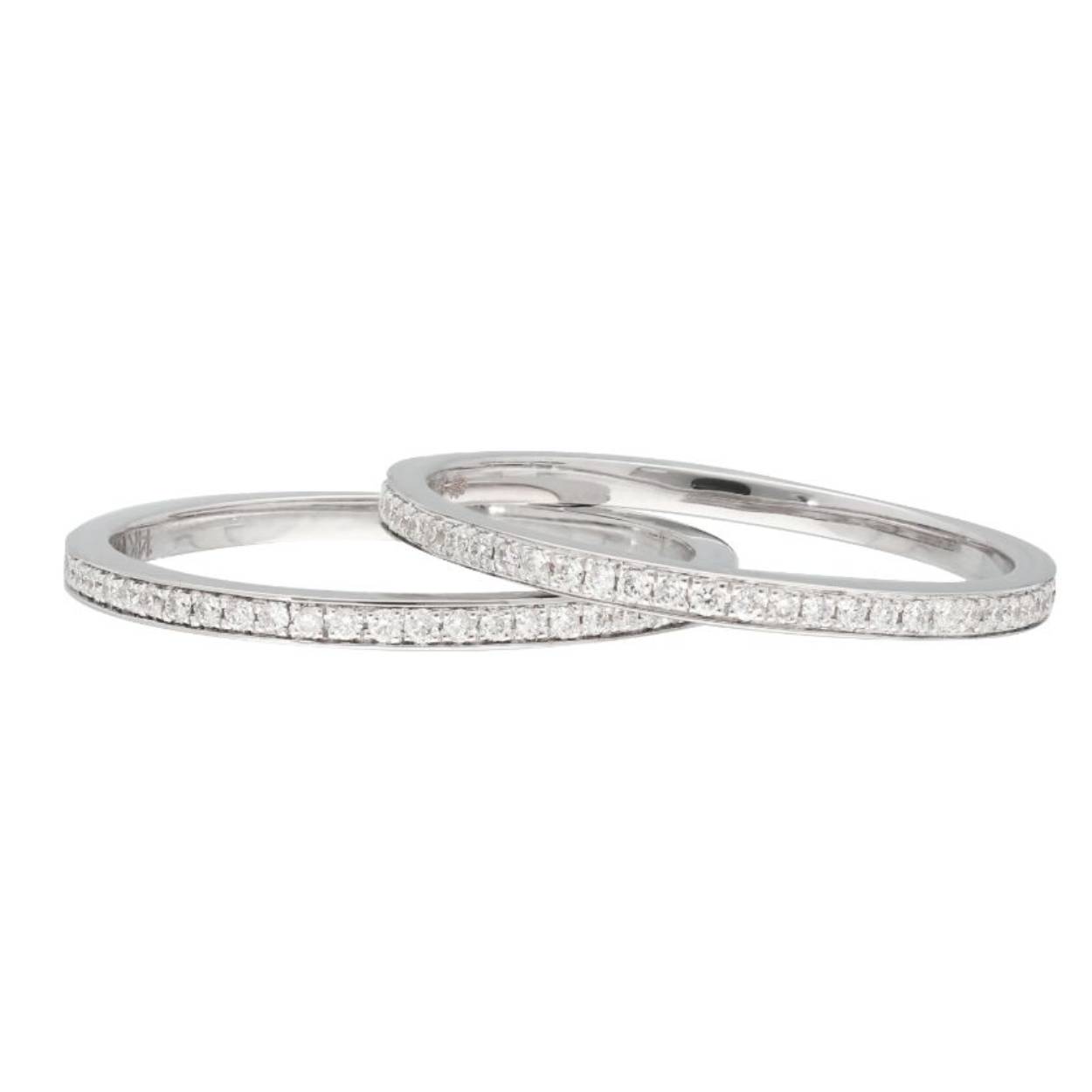 14 karaats witgouden sider met diamant 0.21 crt. maat 17.5 en verkrijgbaar in diverse andere maten.