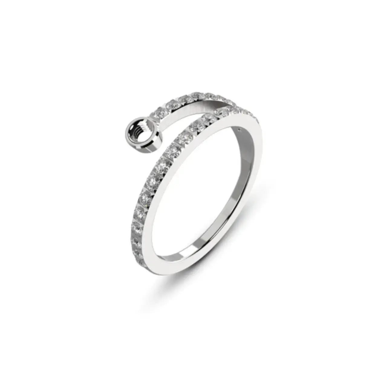 Melano twisted ring Tamina CZ, staal TR31SSCZ056