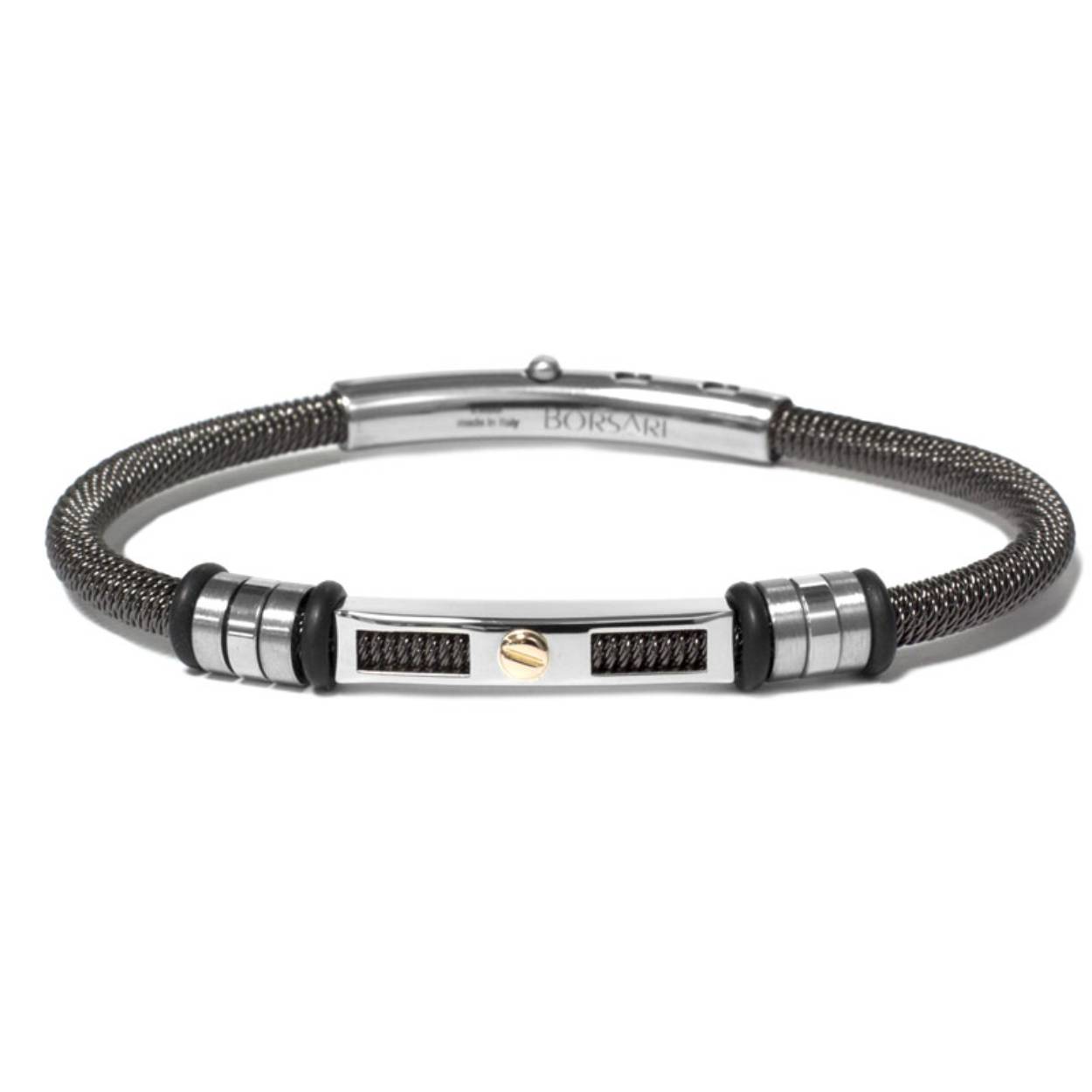 Borsari Gioielli armband edelstaal +18 krt 
verstelbaar op 3 plaatsen in de sluiting
