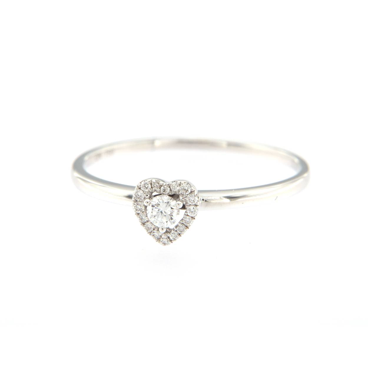 Witgouden verlovingsring met briljant 0.17ct