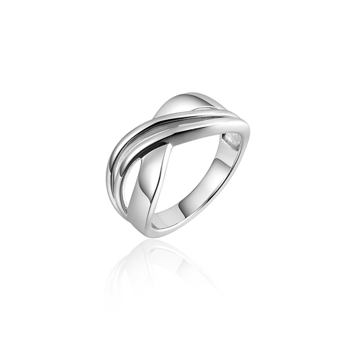 Zilver gerhodineerde ring